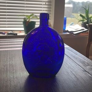 Empire glass works blue glass bottle